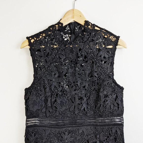 NEW Bardot Elise Lace Floral Cocktail Dress Black - Picture 5 of 7